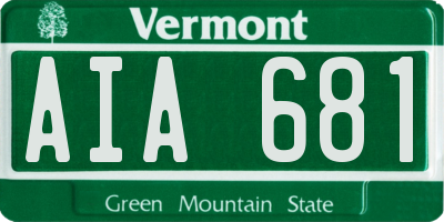 VT license plate AIA681