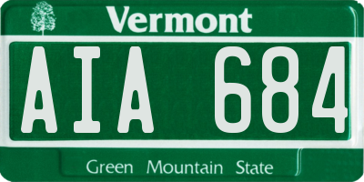 VT license plate AIA684