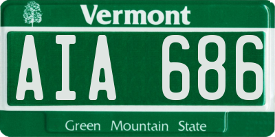 VT license plate AIA686