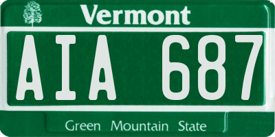 VT license plate AIA687