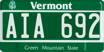 VT license plate AIA692