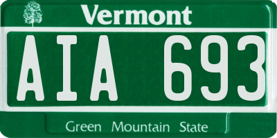 VT license plate AIA693