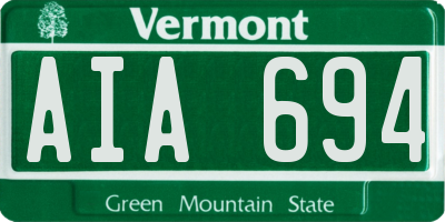 VT license plate AIA694