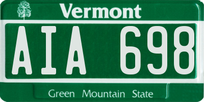 VT license plate AIA698