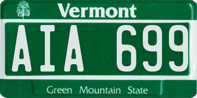 VT license plate AIA699
