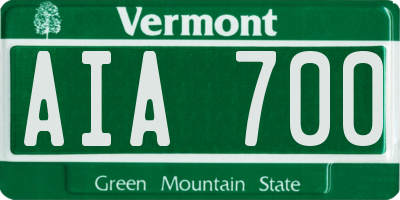 VT license plate AIA700