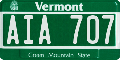 VT license plate AIA707