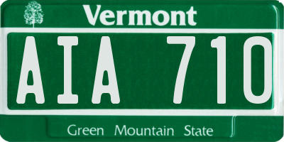 VT license plate AIA710