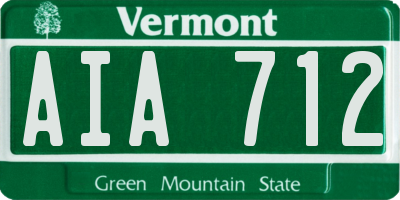 VT license plate AIA712