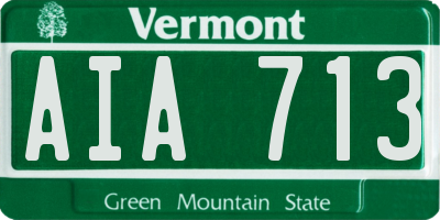 VT license plate AIA713