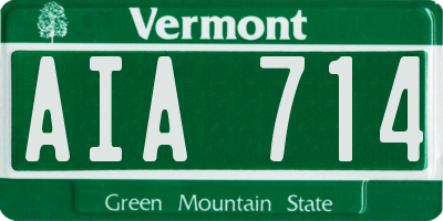VT license plate AIA714