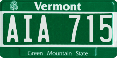 VT license plate AIA715