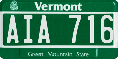 VT license plate AIA716