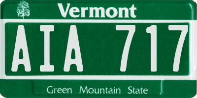 VT license plate AIA717
