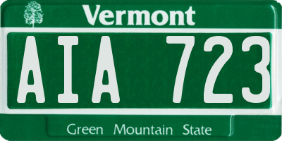 VT license plate AIA723