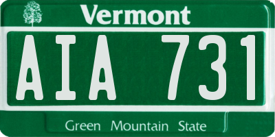 VT license plate AIA731
