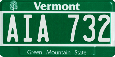 VT license plate AIA732