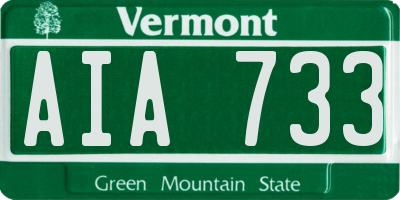 VT license plate AIA733