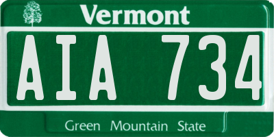 VT license plate AIA734