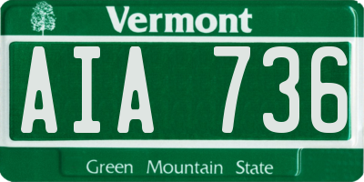 VT license plate AIA736