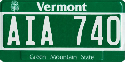 VT license plate AIA740