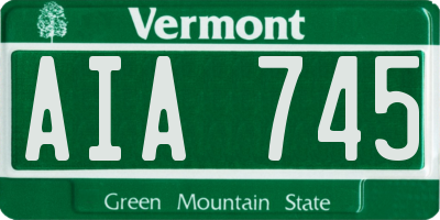 VT license plate AIA745
