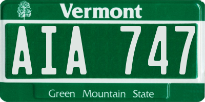 VT license plate AIA747