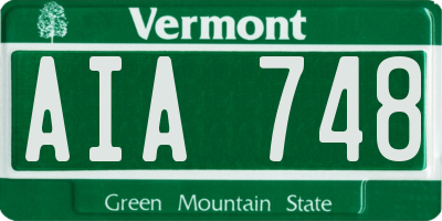 VT license plate AIA748