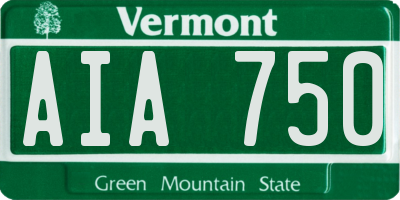 VT license plate AIA750