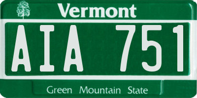 VT license plate AIA751