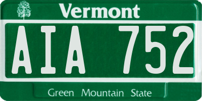 VT license plate AIA752