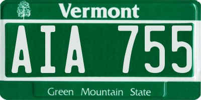 VT license plate AIA755