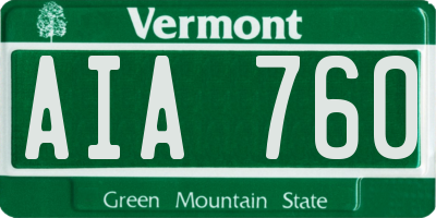 VT license plate AIA760