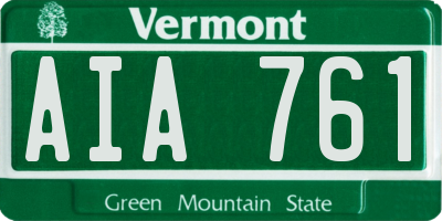 VT license plate AIA761