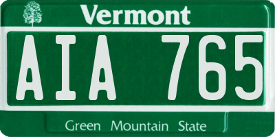 VT license plate AIA765