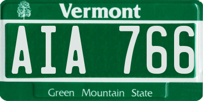 VT license plate AIA766