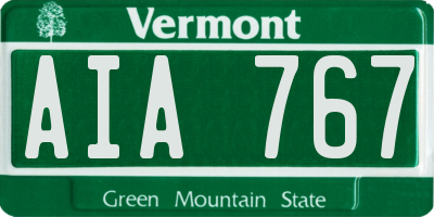 VT license plate AIA767