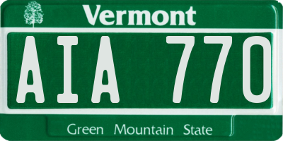 VT license plate AIA770