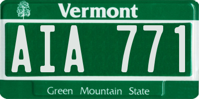 VT license plate AIA771