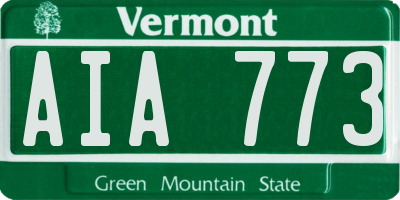 VT license plate AIA773