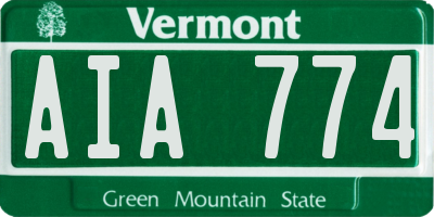 VT license plate AIA774