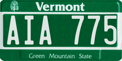 VT license plate AIA775