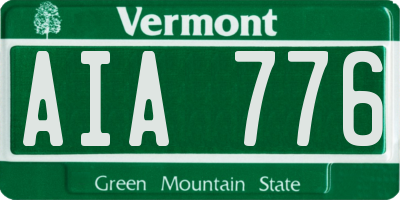 VT license plate AIA776