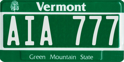 VT license plate AIA777