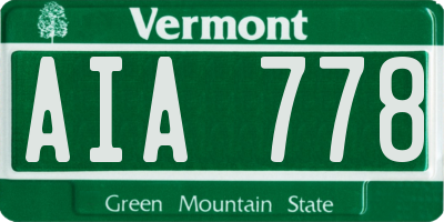 VT license plate AIA778