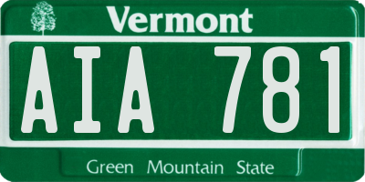 VT license plate AIA781