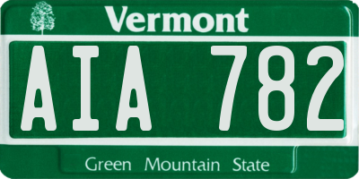 VT license plate AIA782