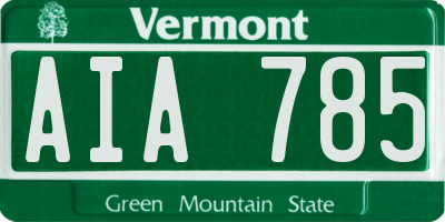 VT license plate AIA785