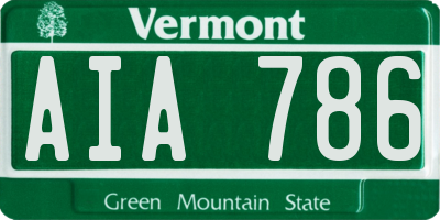 VT license plate AIA786