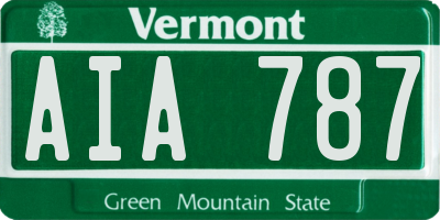 VT license plate AIA787